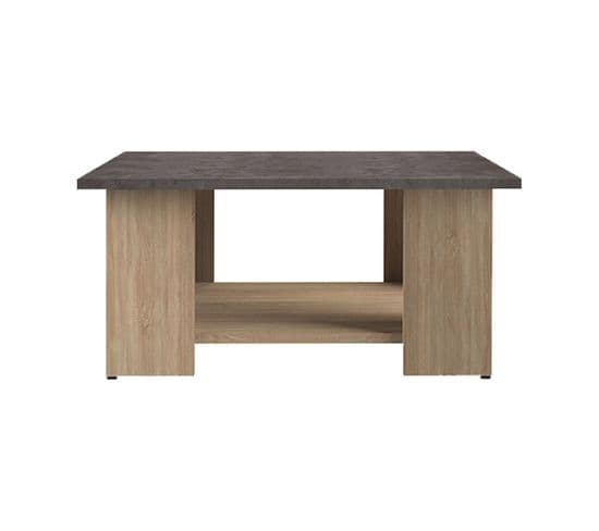 Square 67x67 Coffee Table Natural Oak And Concrete