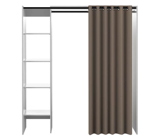 Dressing Room Tom White And Taupe Curtain One Column 160 X 182