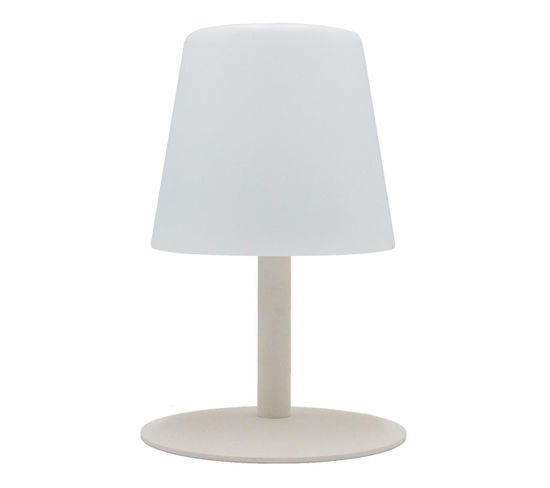 Lampe De Table Sans Fil LED Standy Mini Beige Acier H25cm