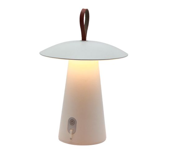 Lampe De Table Sans Fil LED Fungy Blanc Aluminium H29cm