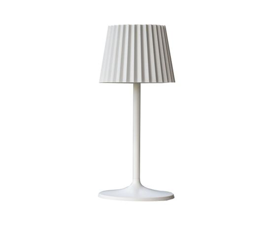 Lampe De Table Sans Fil LED Abby White Blanc Aluminium H30cm