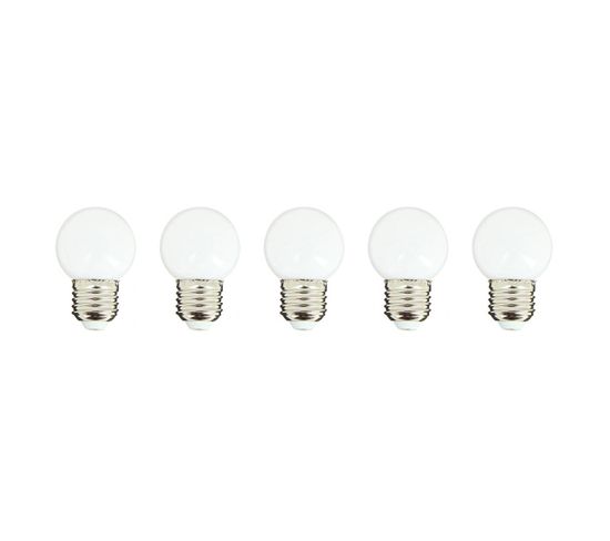 Lot De 5 Ampoules Compatible Guirlande Party Bulb White Blanc Plastique E27