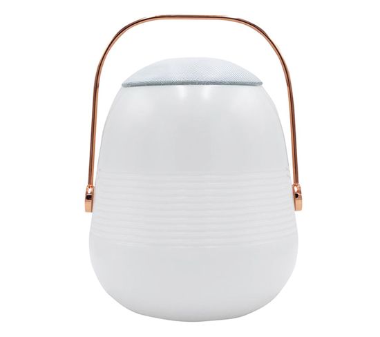 Lampe Enceinte Bluetooth Bob Station Blanc Cuivre 10w