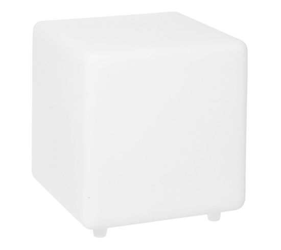Cube Solaire Lumineux Multicolore Casy Blanc Plastique H30cm