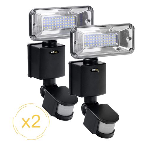 Projecteur Solaire LED Ezilight® Solar Pro 1 - Pack De 2 Lampes