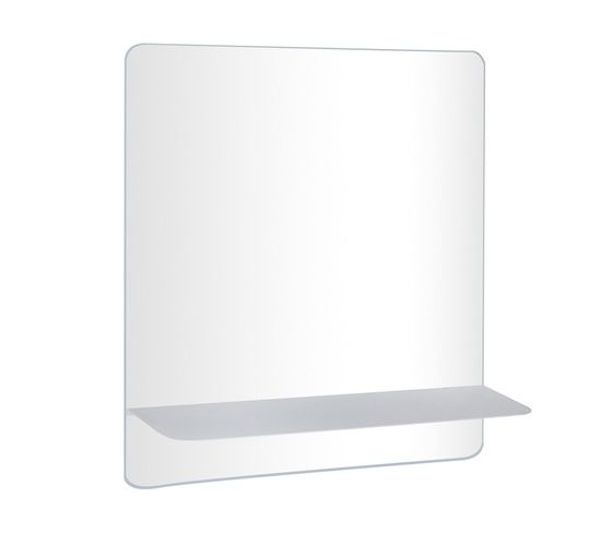 Miroir Rectangulaire 60 X 70 Cm Sorrento Avec Tablette Blanche