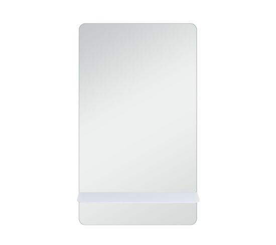 Miroir Rectangulaire 40 X 70 Cm Simona Avec Tablette Blanche