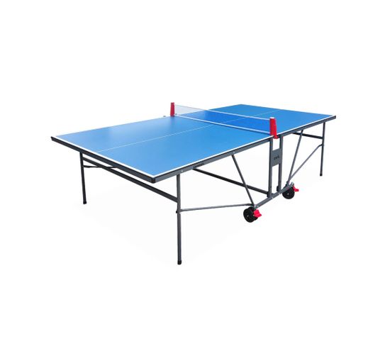 Table De Ping Pong Indoor Bleue - Table Pliable Avec 2 Raquettes Et 3 Balles. Pour Utilisation