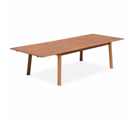 Table De Jardin En Bois 200-250-300cm - Almeria - Grande Table Rectangulaire Avec Allonge