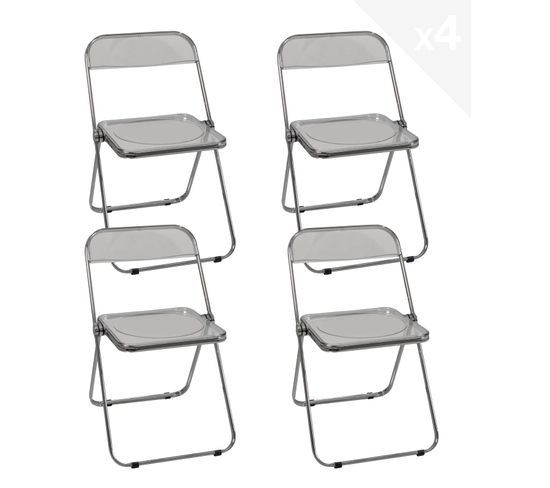 Lot de 4 chaises pliables transparentes RAMA (transparent)