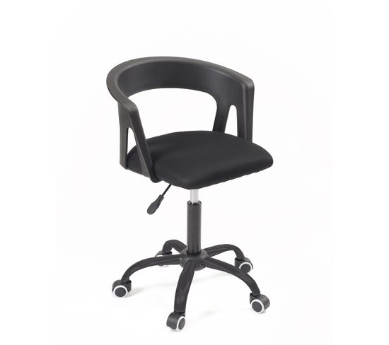 Chaise de bureau compacte à roulettes AYA (noir)