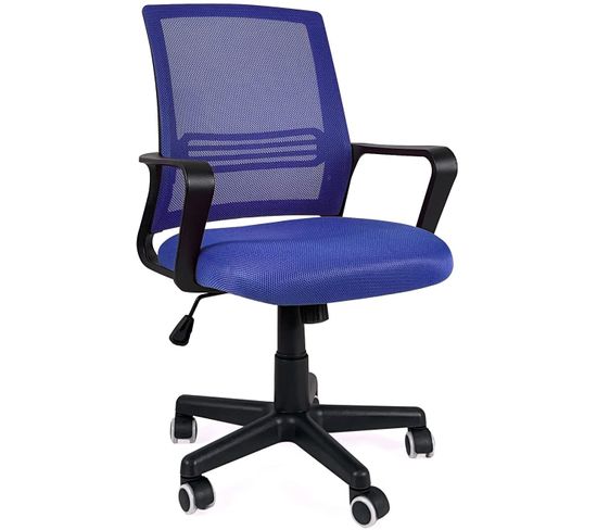 Chaise de bureau ergonomique inclinable hauteur réglable LEST (bleu)