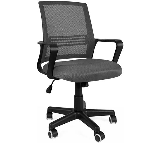 Chaise de bureau ergonomique inclinable hauteur réglable LEST (gris Foncé)