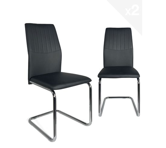 Lot de 2 chaises de salle à manger contemporaine design DINA (noir)
