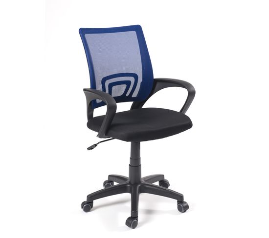 Chaise de bureau ergonomique pivotante réglable haut bas FLAG-E (bleu Noir)