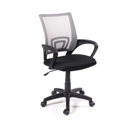 Chaise de bureau ergonomique pivotante réglable haut bas FLAG-E (Noir gris)