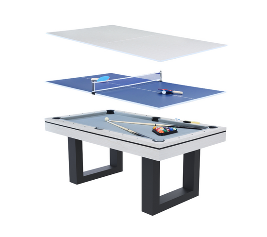 Table Multi-jeux 3 En 1 Billard Et Ping-pong En Bois Blanc Denver
