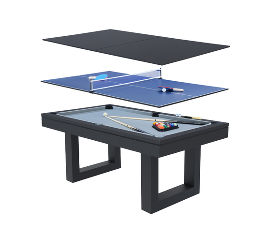 Table Multi-jeux 3 En 1 Billard Et Ping-pong En Bois Noir Denver
