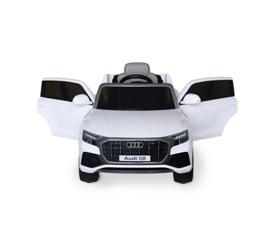 Audi Q8 Blanc Voiture Électrique 12v. 1 Place. 4x4 Pour Enfants Avec Autoradio Et Télécommande