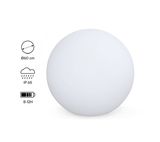Boule Led 60cm – Sphère Décorative Lumineuse. Ø60cm. Blanc Chaud. Commande À Distance