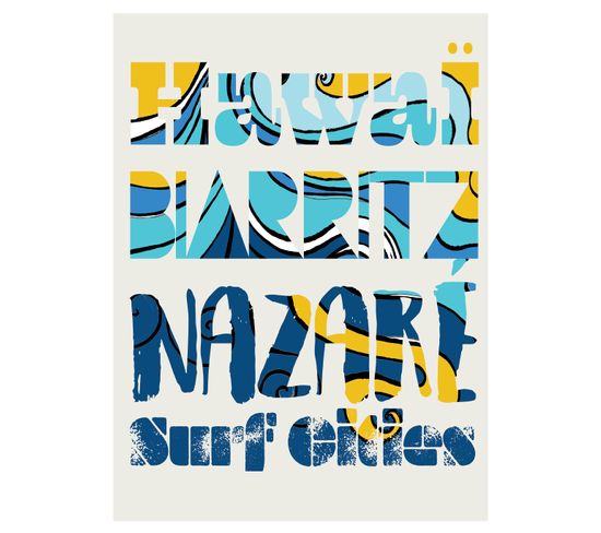 Typo - Signature Poster - Surf_cities - 21x30 Cm