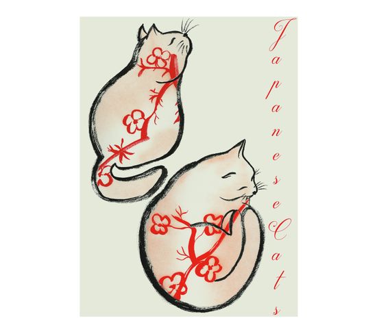 Japan - Signature Poster - Cats - 30x40 Cm