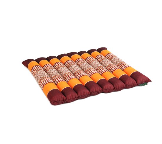 Flat Rollable - Coussin De Yoga Et Méditation Burgundy Orange - M - 15,7" X 15" X 1,6"
