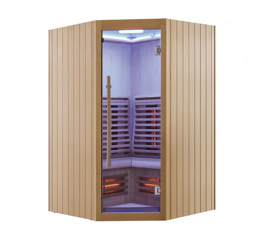 Sauna Infrarouge Boreal® Signature 130c D'angle à Spectre Complet - 130x130x205