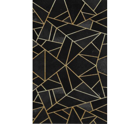 Tapis Grafic Noir Doré - 50x120