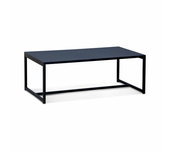 Table Basse Métal Noir 100x50x36cm - Industrielle - Pieds En Méta Design