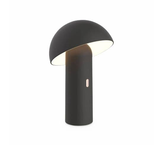 Lampe De Table Sans Fil Nomade À Tête Orientable Noire H 28cm. Intérieur / Extérieur