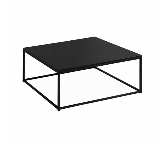 Table Basse. Industrielle. Structure Métal Noir. L 80 X L 80 X H 36cm