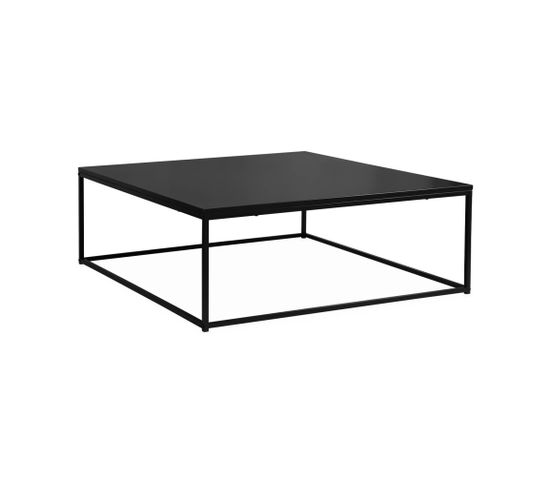 Table Basse. Industrielle. Structure Métal Noir. L 100 X L 100 X H 36cm