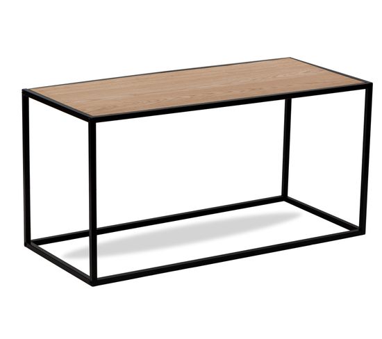 Table Basse Design Rectangulaire Industriel Moderne Noir Bois