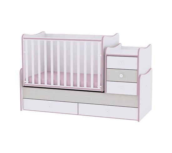 Lit bébé évolutif/combiné MiniMax 3en1 Lorelli Gris Lorelli le lit bébé se transforme en: bureau, armoire, lit d’adolescent 