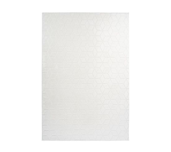 Tapis De Salon Moderne Vica En Polyester - Blanc - 160x230 Cm