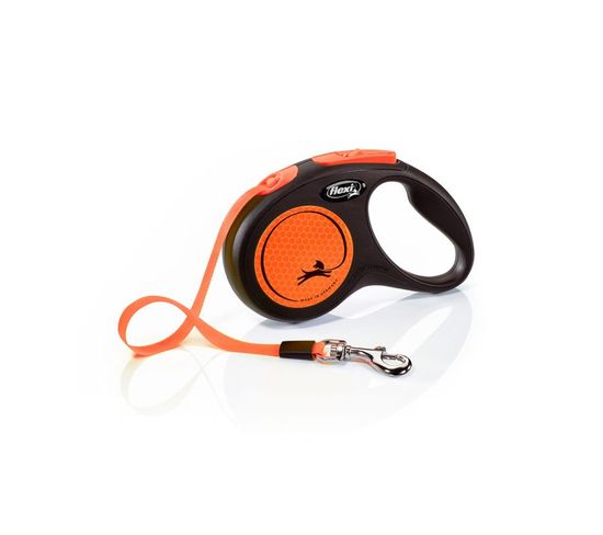 Laisse New Neon M Tape 5 M Black/ Neon Orange Flexi Cl21t5-251-s-neoor