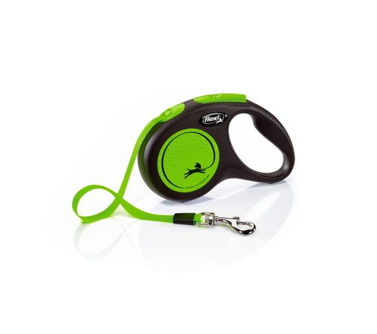 Laisse New Neon S Tape 5 M Black/ Neon Green Flexi Cl11t5-251-s-neog