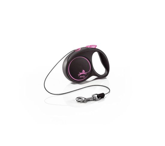 Laisse Black Design Xs Cord 3m Black/ Pink Flexi Fu02c3-251-s-cp