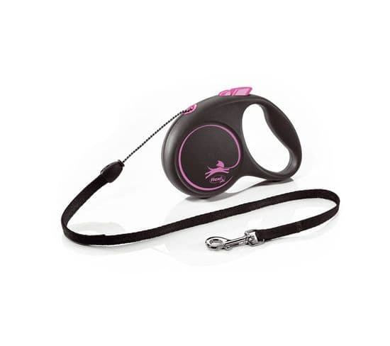 Laisse Black Design S Cord 5m Black/ Pink Flexi Fu12c5-251-s-cp