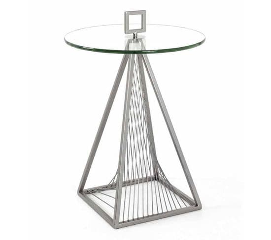 Table D'appoint Design Ronde "vnik" 57cm Gris