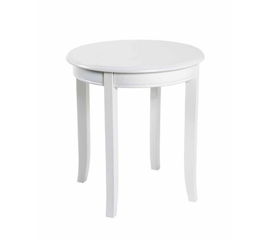 Table D'appoint Vintage En Bois "elsa" 51cm Blanc