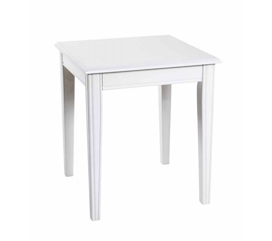 Table D'appoint Carrée En Bois "elsa" 51cm Blanc