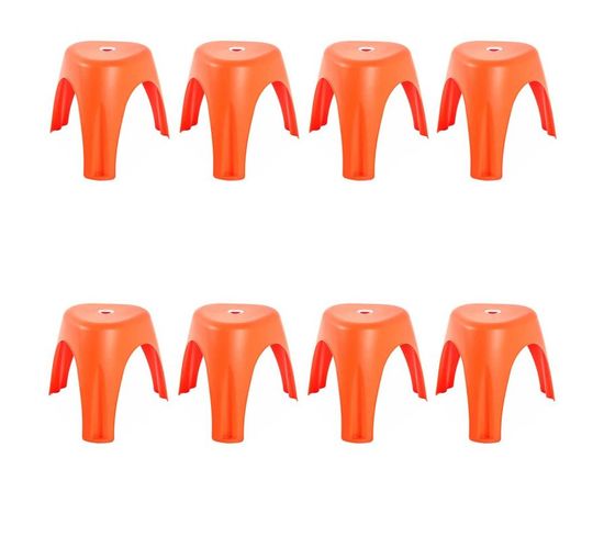 Lot De 8 Tabourets Design "empilable" 53cm Orange