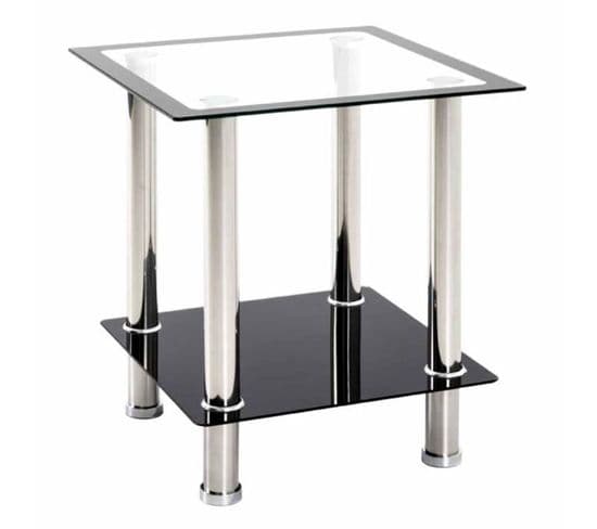 Table D'appoint En Verre "sacha" 46cm Noir