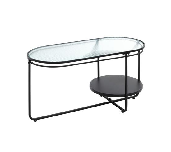Table Basse Design "ondulé" 90cm Noir
