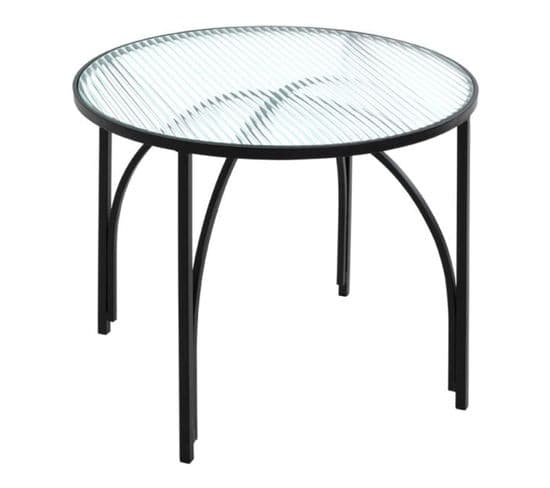 Table D'appoint Ronde Design "ondulé" 50cm Noir