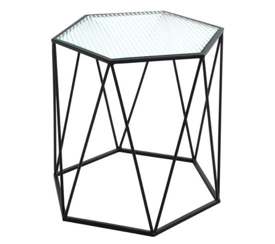 Table D'appoint Design "ondulé" 46cm Noir
