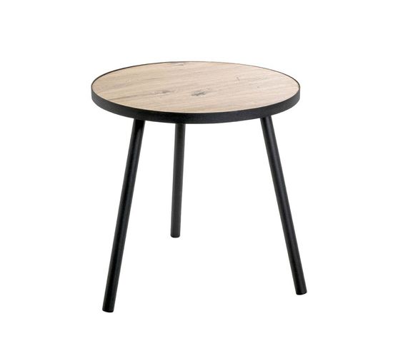 Table D'appoint "miranda" 52cm Chêne et Noir