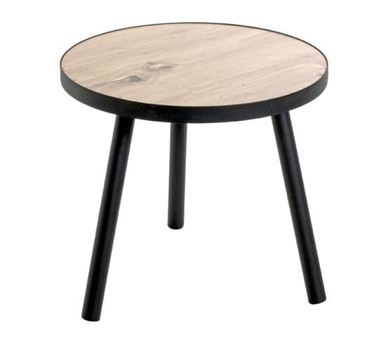 Table D'appoint "miranda" 40cm Chêne et Noir